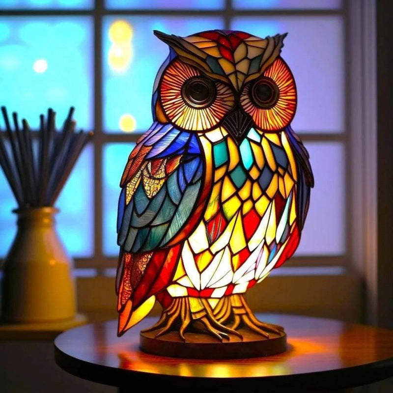 Escultura de imagen de animal extraño mágico con adornos de luz coloridos