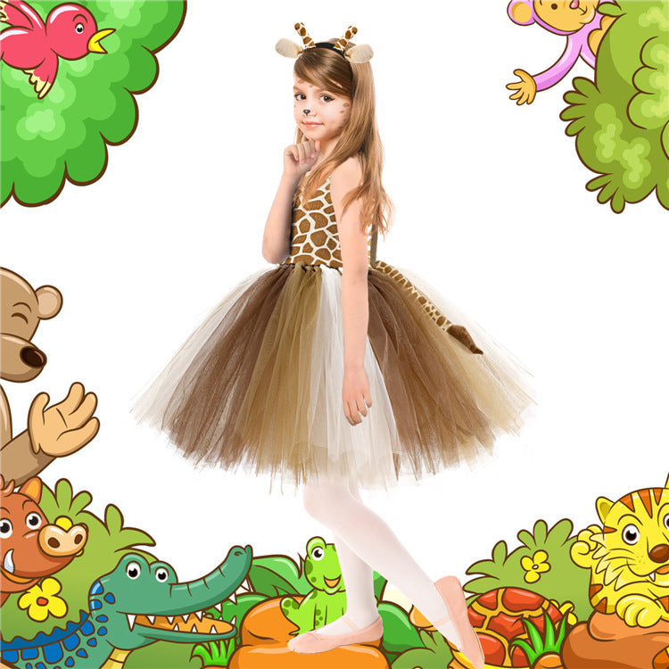 Vestido disfraz de Jirafa para niña, Disfraz de Halloween