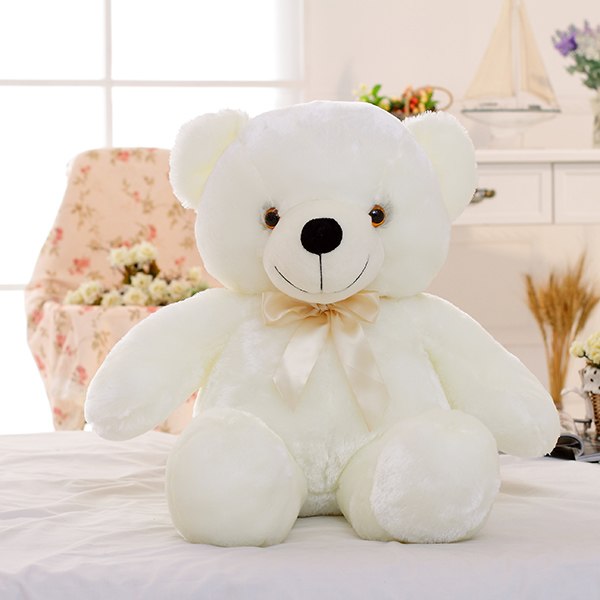 Oso de peluche con luz LED, juguete de peluche colorido brillante, regalo para niños, almohada cómoda