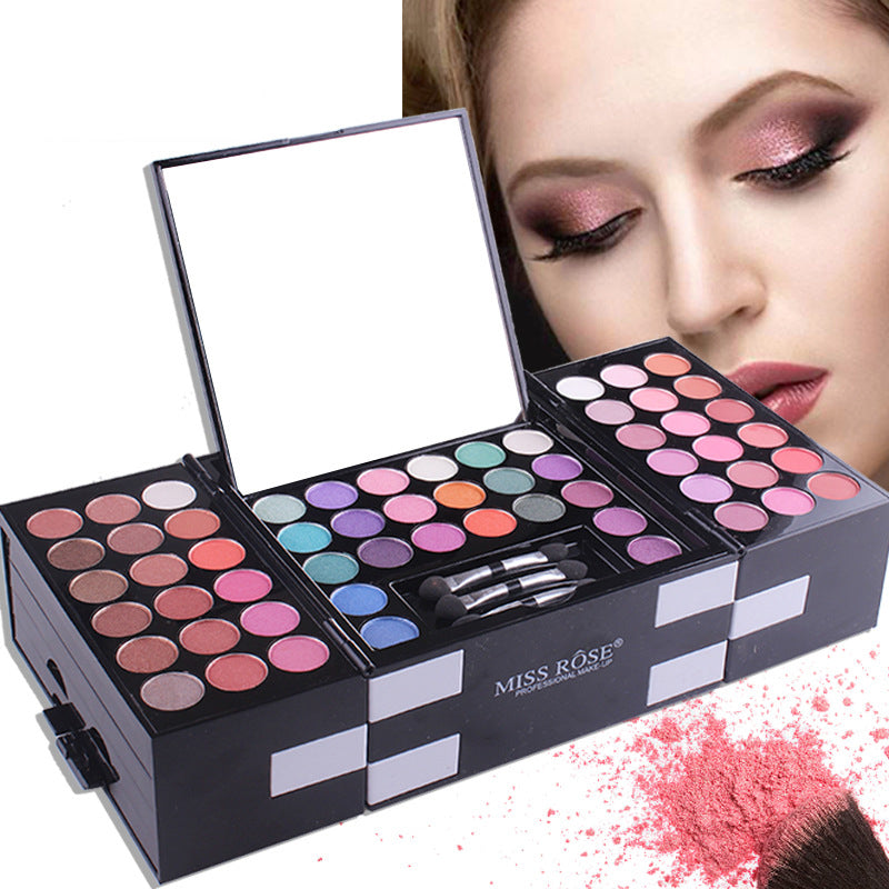 MISS ROSE 3 colores Sombra de ojos, rubor maquillaje de cejas kit de maquillaje