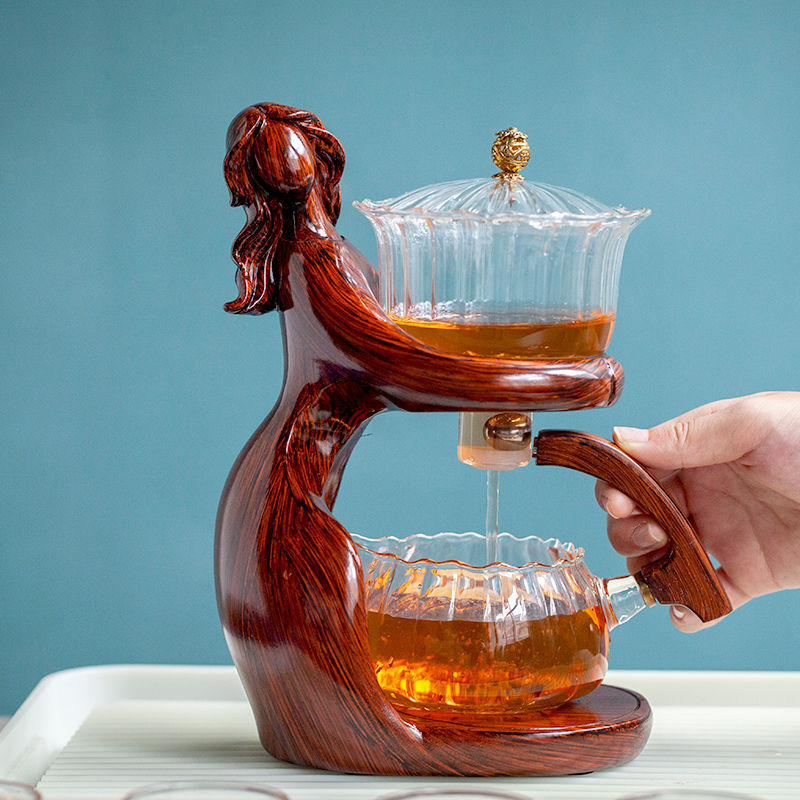 Juego de té, tetera de Kungfu, soporte de vidrio resistente al calor, Base, infusores de té oriental