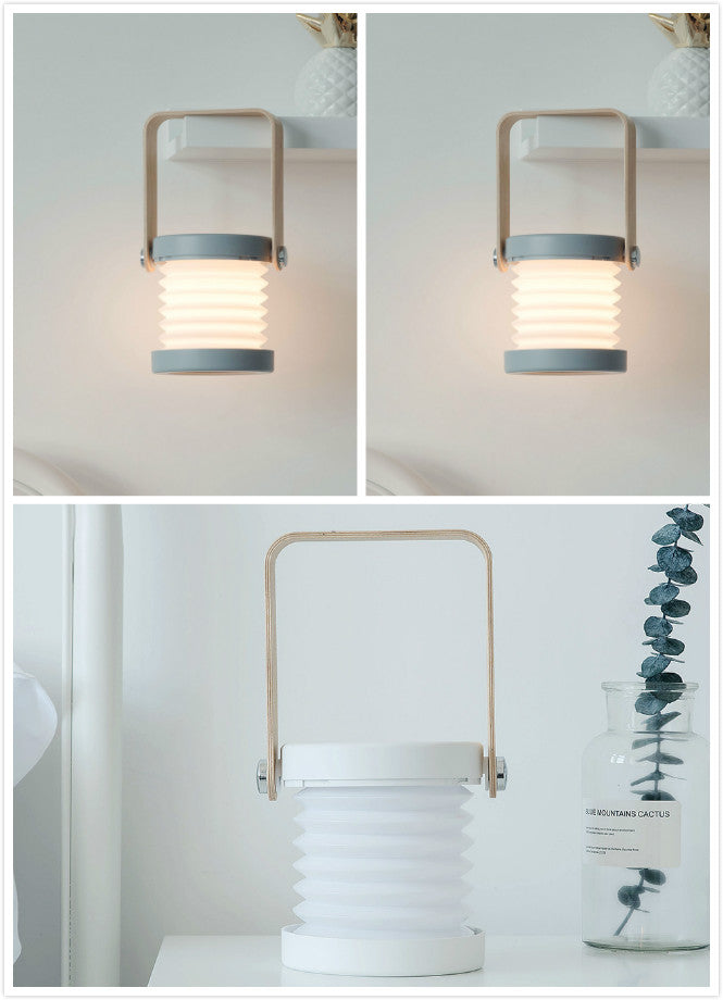 Lámpara de Luz LED nocturna regulable y táctil plegable, recargable USB, lámpara linterna portátil, recargable por USB para decoración del hogar