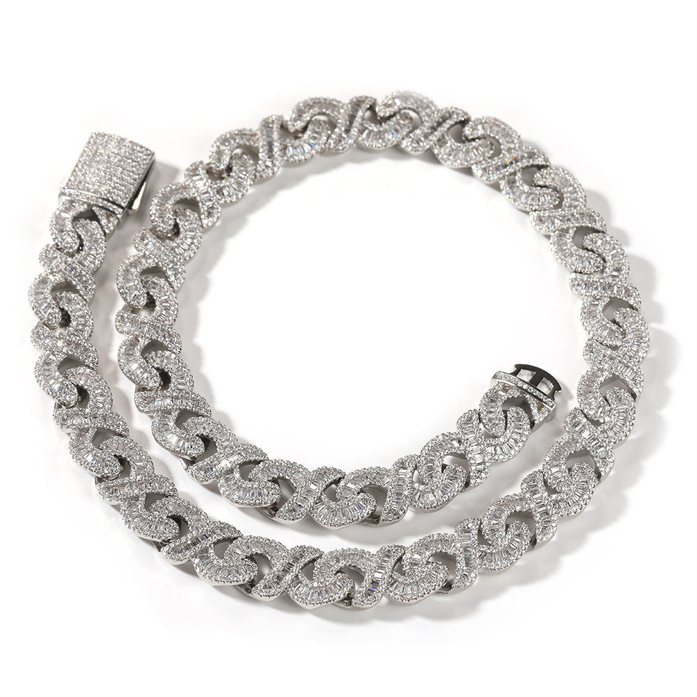 Bellisimo Collar Hip Hop Moda Cobre Con Incrustaciones De Circón 12 MM piedra brillante, elegante y delicada.