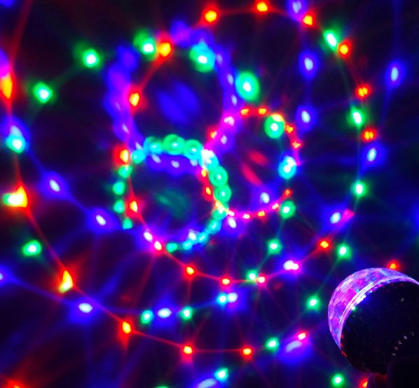 Bola Mágica LED Giratoria Multicolor – Luz de Fiesta Atmosférica