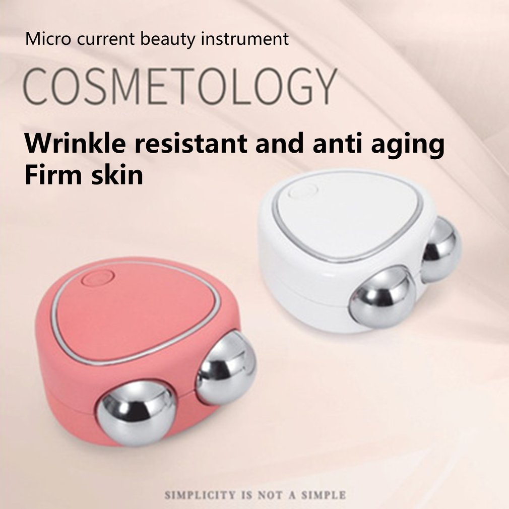 Instrumento de belleza de microcorriente facial portátil para levantar, adelgazar y reducir, masajeador de doble rodillo, antiedad