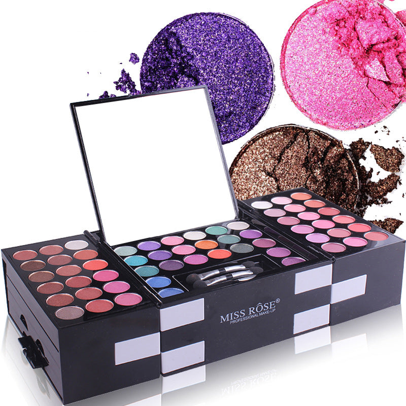 MISS ROSE 3 colores Sombra de ojos, rubor maquillaje de cejas kit de maquillaje