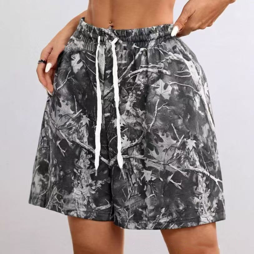 Shorts Camuflaje Casual con Cintura Ajustable | Estilo Relax