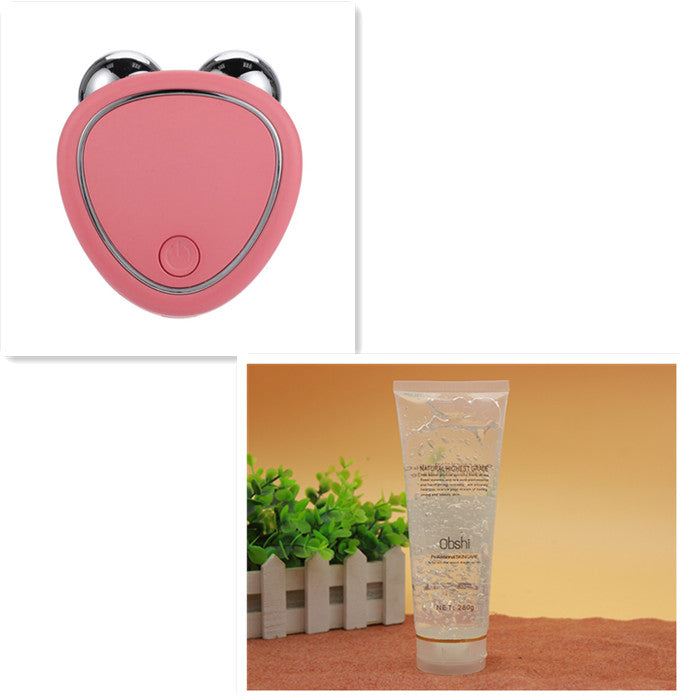 Instrumento de belleza de microcorriente facial portátil para levantar, adelgazar y reducir, masajeador de doble rodillo, antiedad