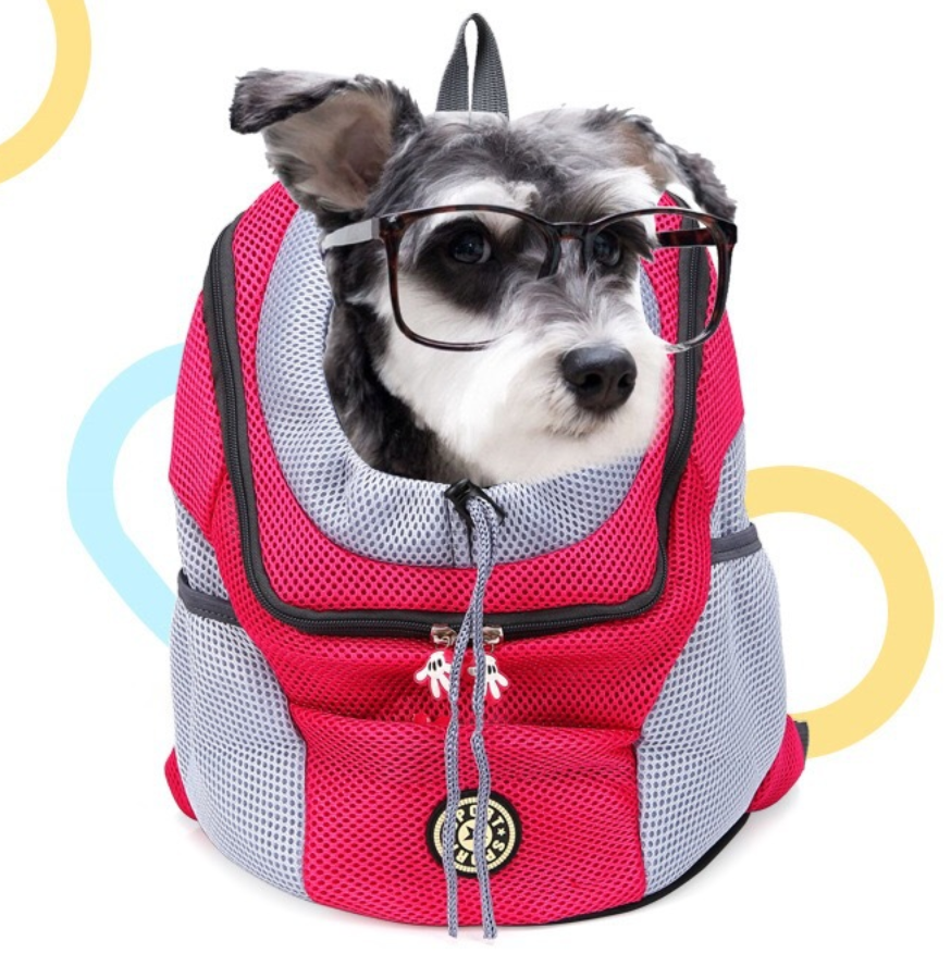 Trasportín para perros, mochila para perros, doble hombro, portátil, para viaje