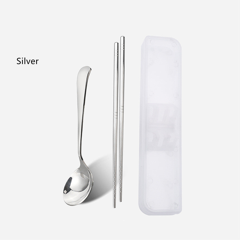 Set de Cuchara y Palillos en Acero Inoxidable 304 – Vajilla Minimalista Premium