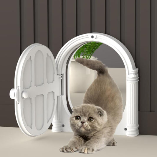 Puerta para perros y gatos con control de entrada y salida sencillo para el hogar