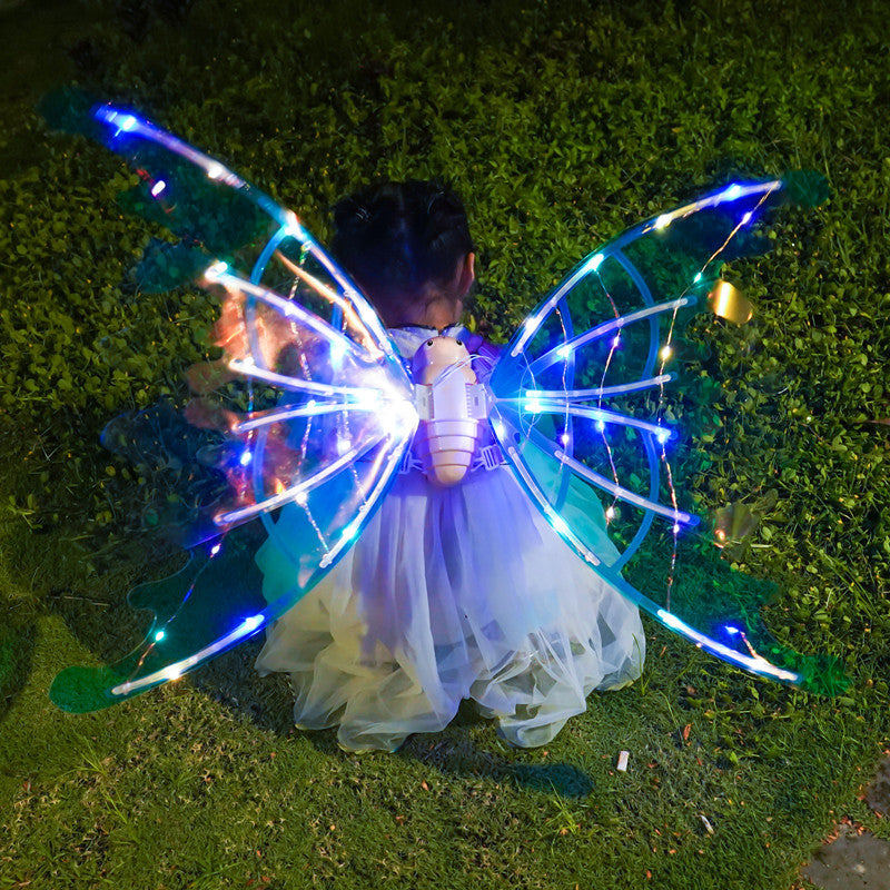 Alas de mariposa con luces brillantes, alas de hadas móviles para lucir como una bella princesa