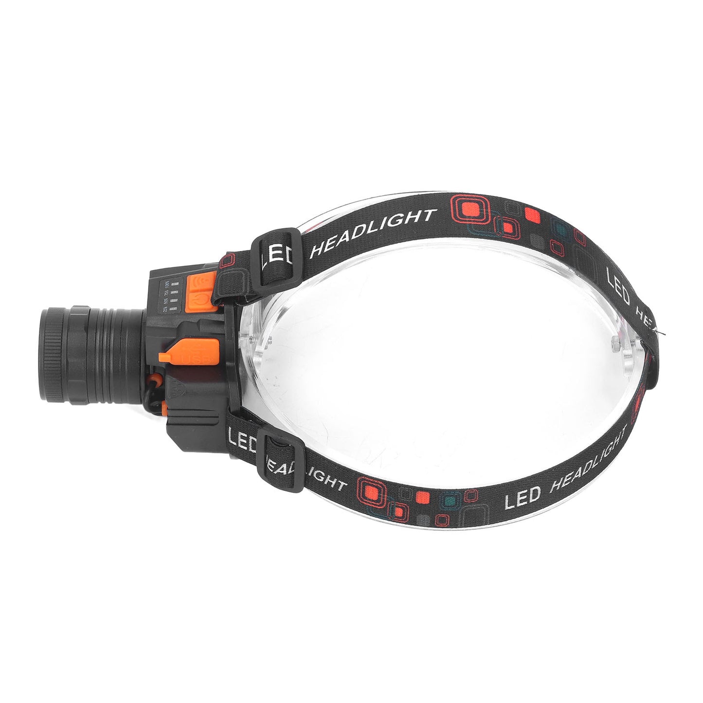 Linterna frontal recargable por USB con 3 modos de luz, lente LED de 1500 lm