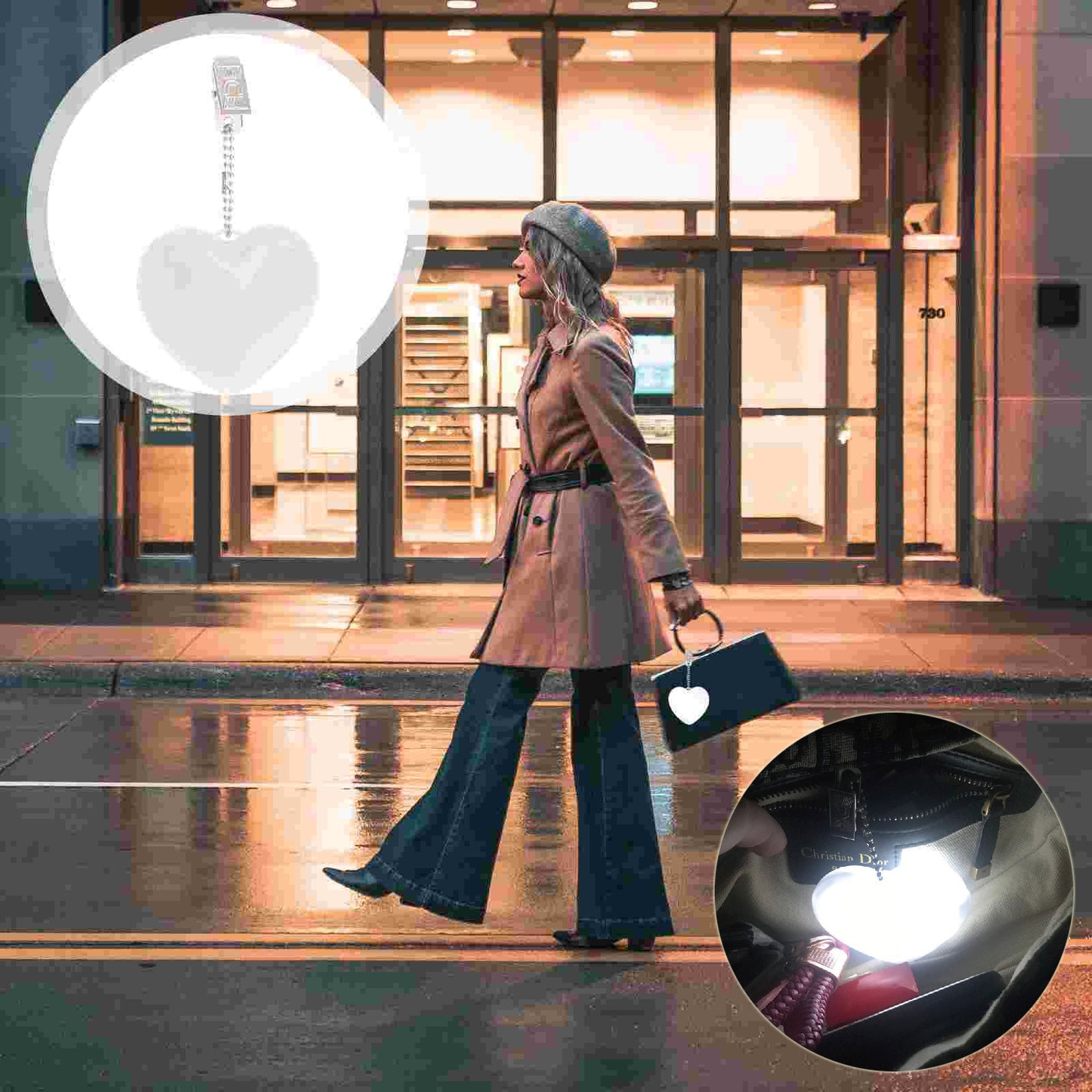 Lámpara LED con sensor automático para bolso, activada por tacto, luz nocturna