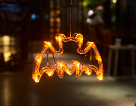Luces LED colgantes para ventana de Halloween, araña, calabaza, fantasma colgante, luces de atmósfera de terror, decoración del hogar