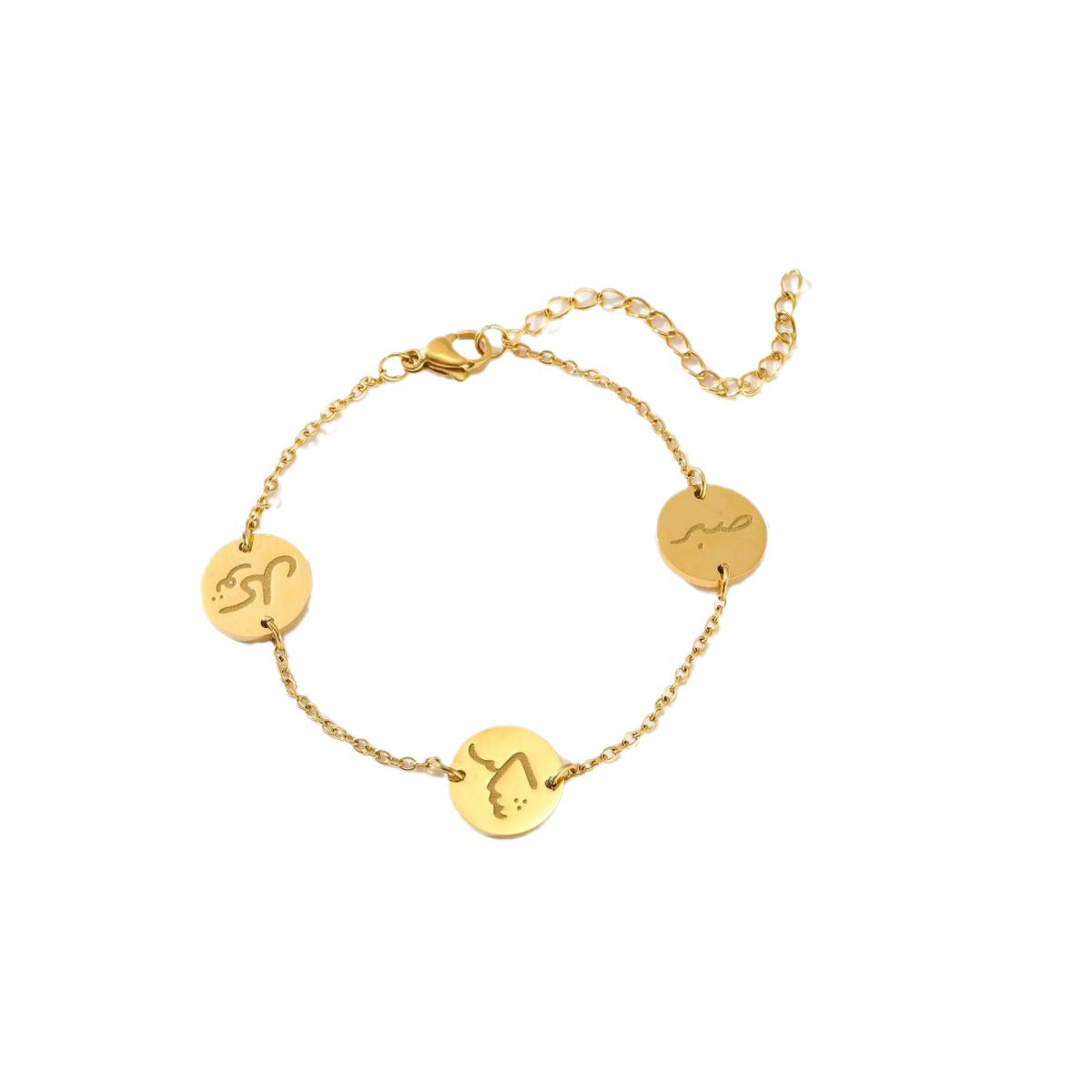 Hermoso Collar de oro 18 K con dije de luna, con símbolos árabes a elección
