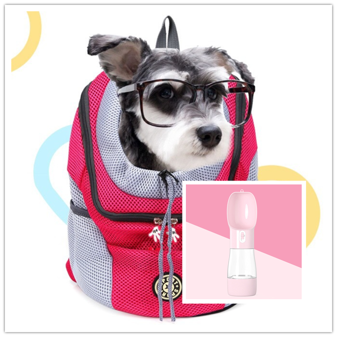 Trasportín para perros, mochila para perros, doble hombro, portátil, para viaje