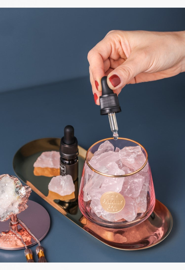 Set de Aromaterapia con Cristales – Aceites Esenciales + Cristales de Bienestar