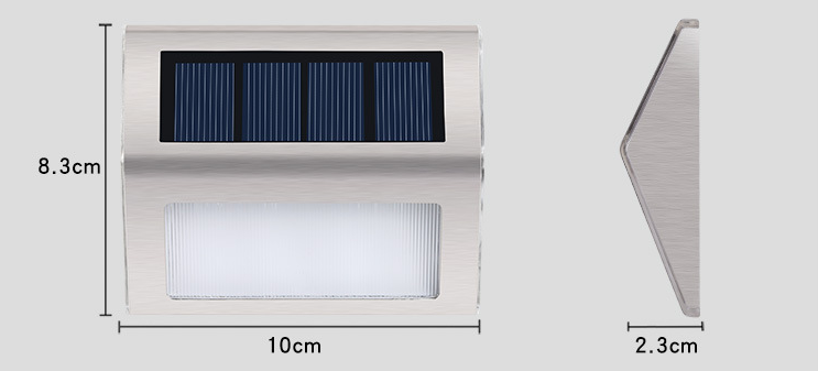 Luz solar para escalera del pasillo, del patio, de jardines, en acero inoxidable para exteriores