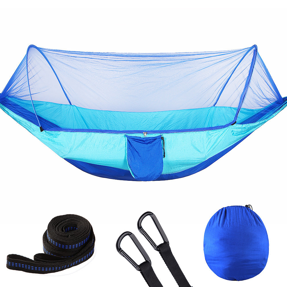 Hamaca de apertura rápida y fácil, totalmente automática con mosquitera para usar al aire libre, excelente calidad