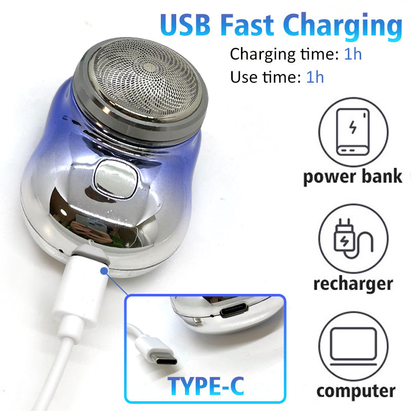 Mini afeitadora inalámbrica, portátil para hombre, recargable por USB, máquina de afeitar de tamaño pequeño, indolora, húmeda y seca