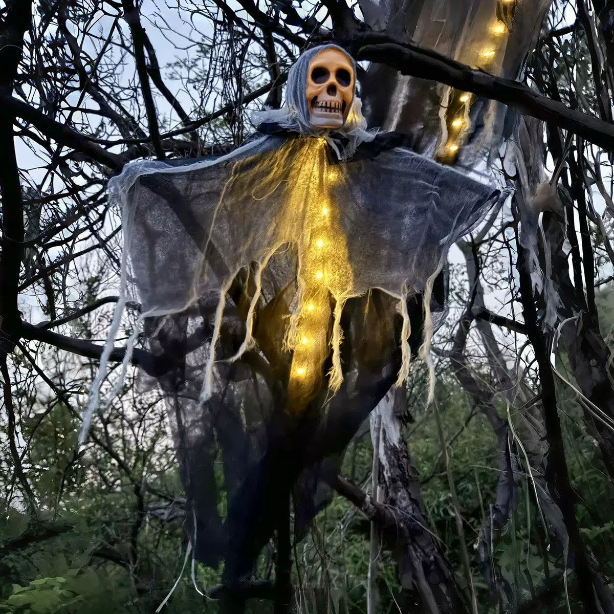 Fantasma Colgante con Calavera 85cm – Decoración de Halloween para Interior y Exterior 👻