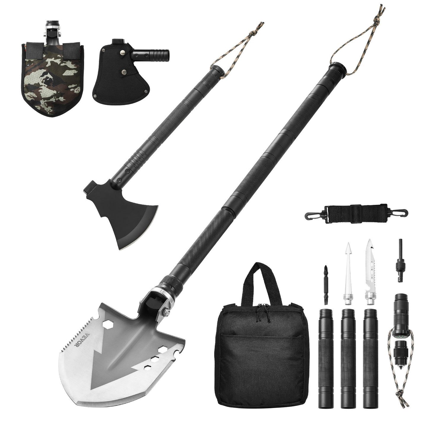 Herramientas de camping, y supervivencia al exterior , Palas plegables para acampar 16 en 1