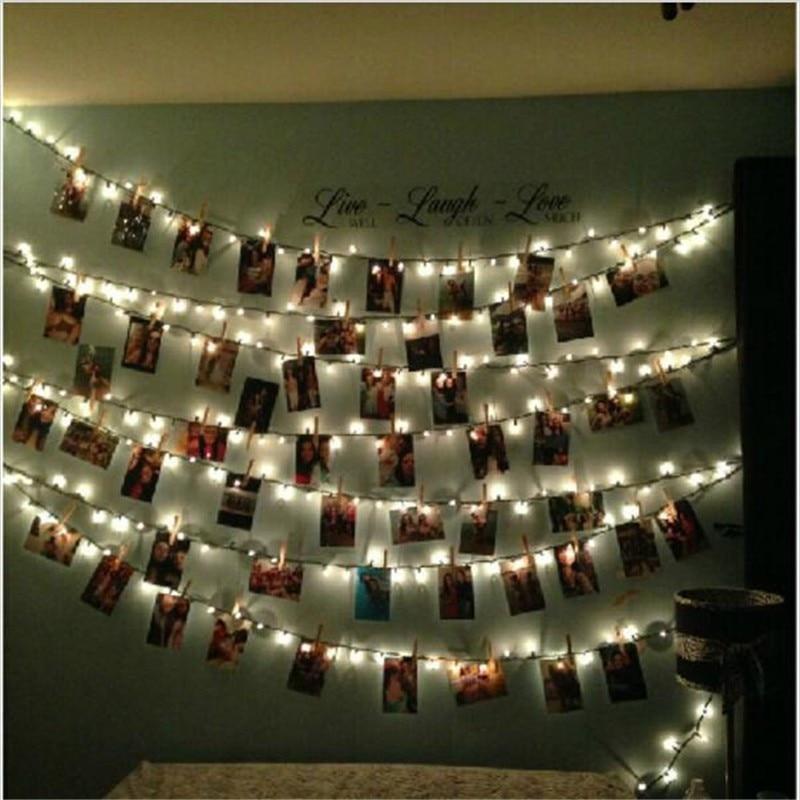 Guirnalda de luces LED para portafotos; Cuelga tus fotos en esa hermosa tira de luces, guirnalda de luces con ganchos para fotos