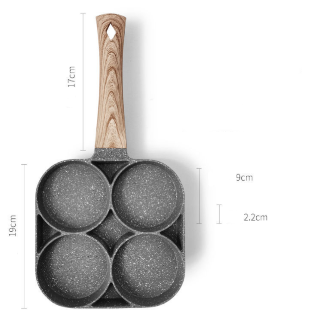Sartén para tortilla de división de cuatro partes, sartén antiadherente
