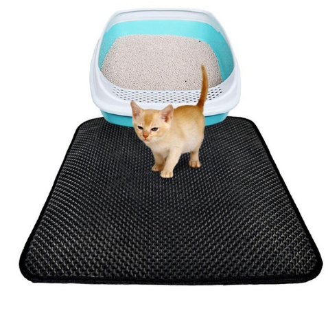 Almohadillas de cama para gatos de doble capa, alfombra que recoge las piedritas y residuos de sus patitas