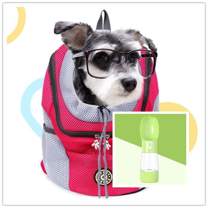 Trasportín para perros, mochila para perros, doble hombro, portátil, para viaje
