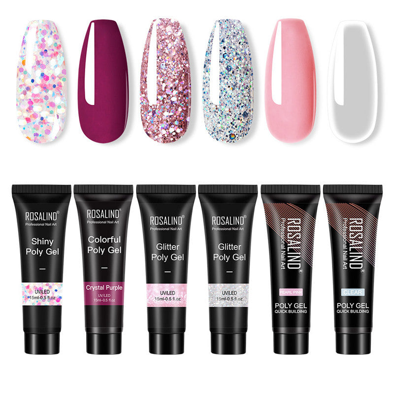 SET para uñas; decoración y pegado de uñas de todos los colores, POLYGEL