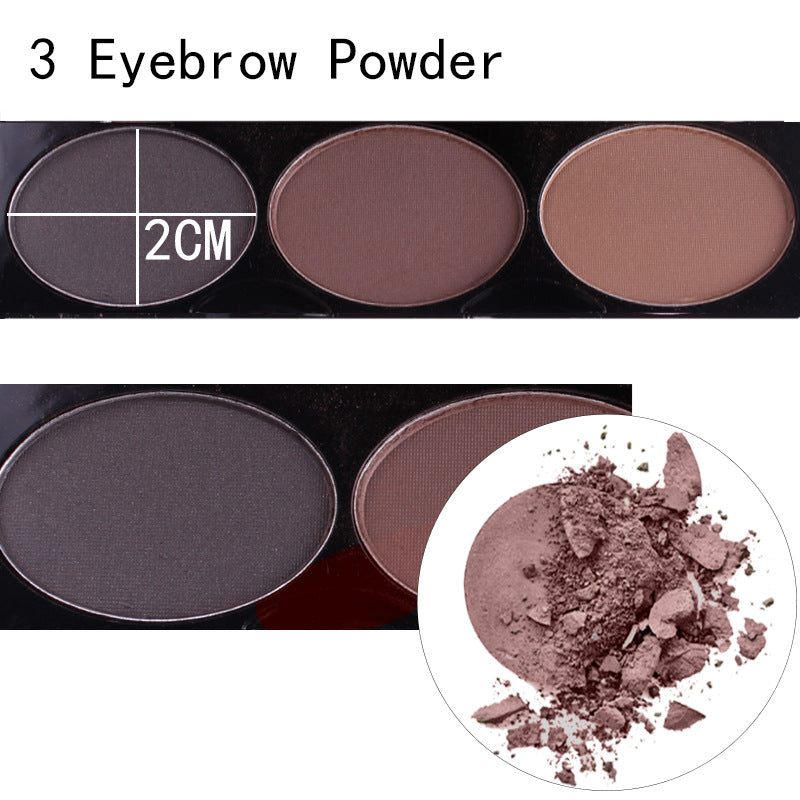 MISS ROSE 3 colores Sombra de ojos, rubor maquillaje de cejas kit de maquillaje