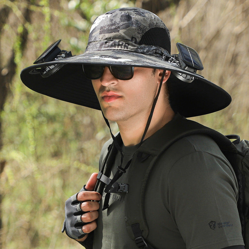 Sombrero con Doble Ventilador Solar – Anti-Calor, Impermeable y Transpirable