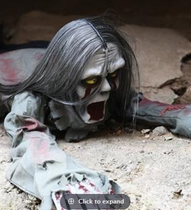 ¡Muñeco que se arrastra aterradora! Fantasma trepador de terror para decoración.