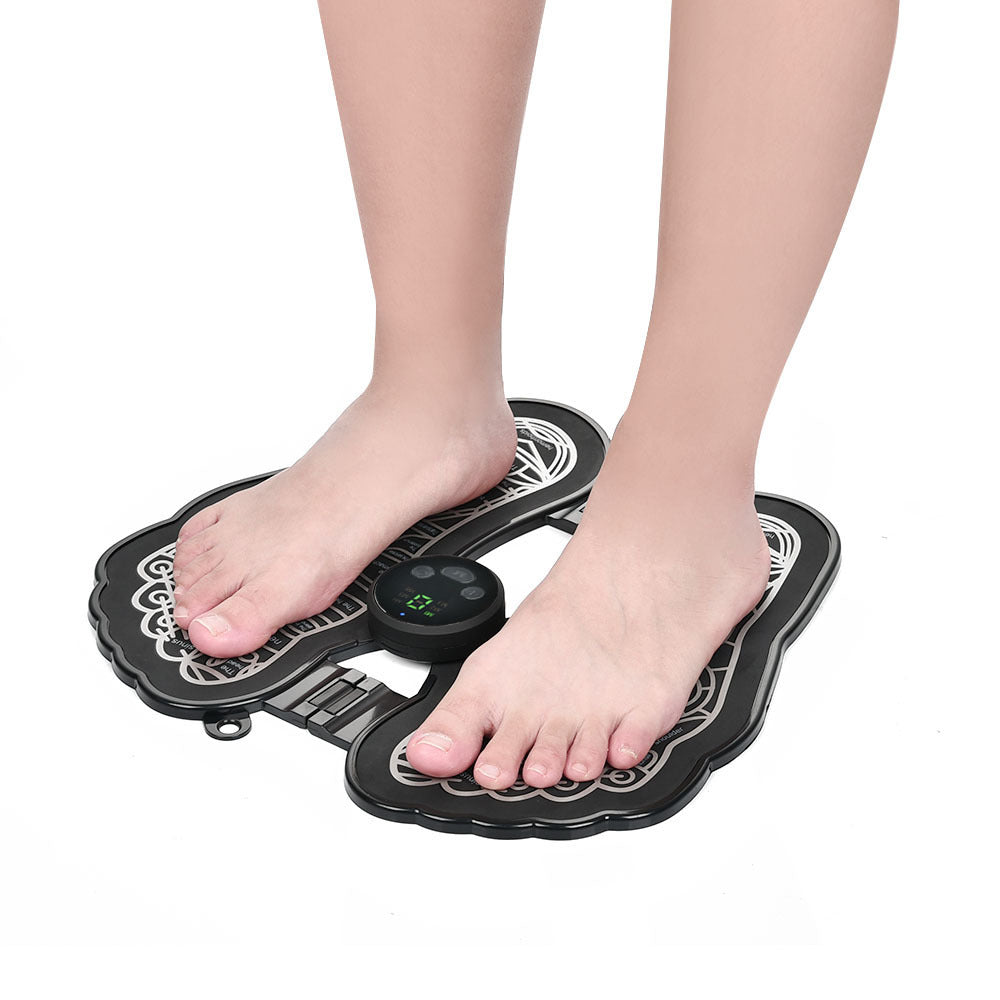 Masajeador de pies recargable con almohadilla para pedicura y pulso EMS.