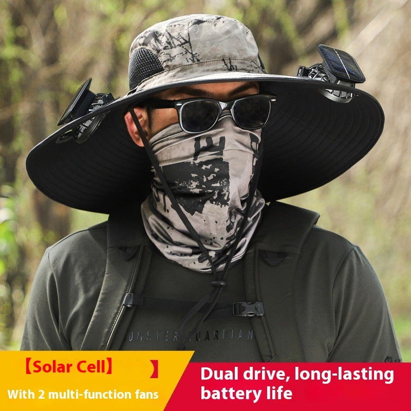 Sombrero con Doble Ventilador Solar – Anti-Calor, Impermeable y Transpirable