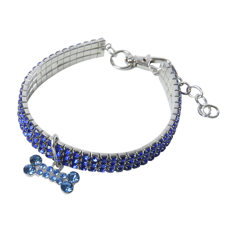 Collar de perro con cristales brillantes, correa para perros pequeños, medianos y gatos.