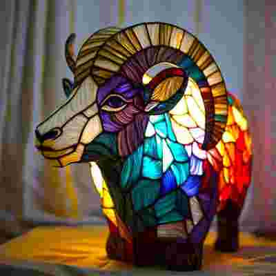 Escultura de imagen de animal extraño mágico con adornos de luz coloridos