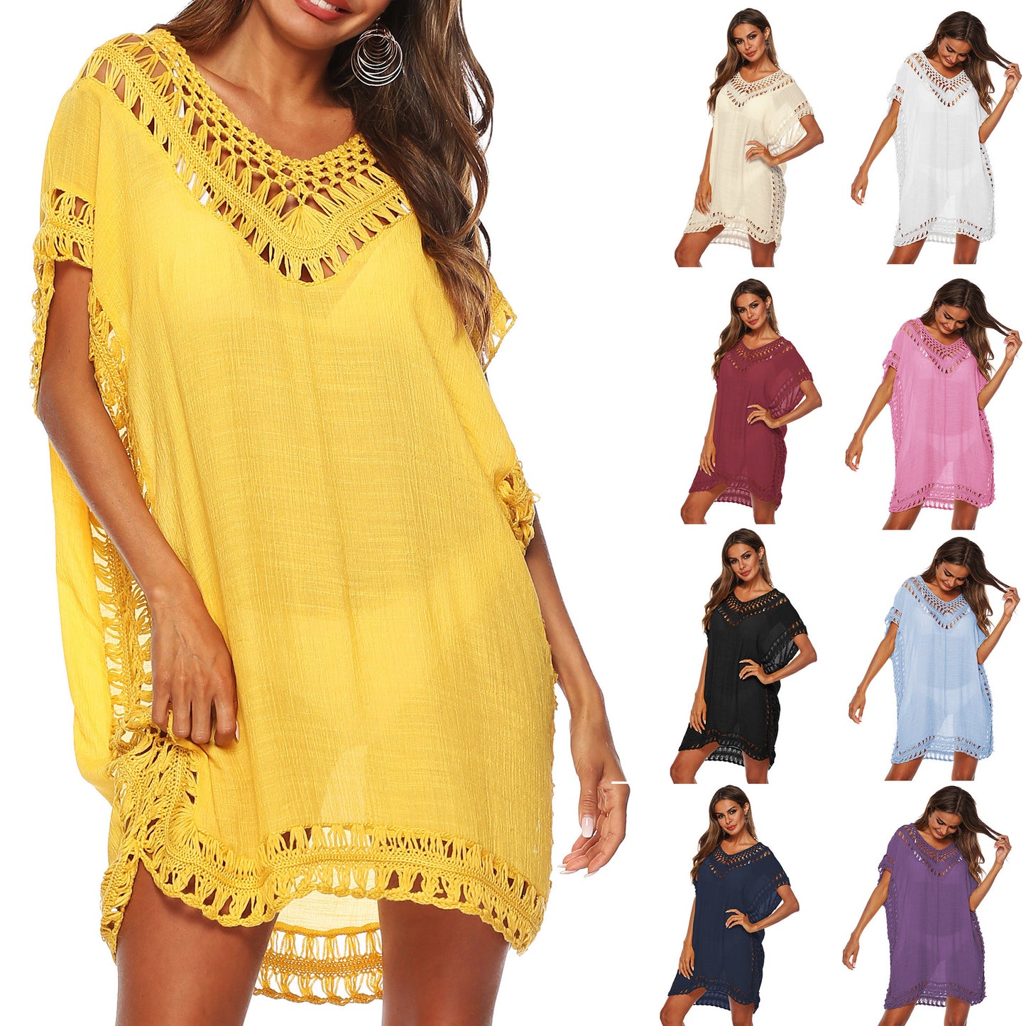 Blusa de playa, calada en hilos tejidos con diseño sensual, calado y entrelazado para tu outfit de playa