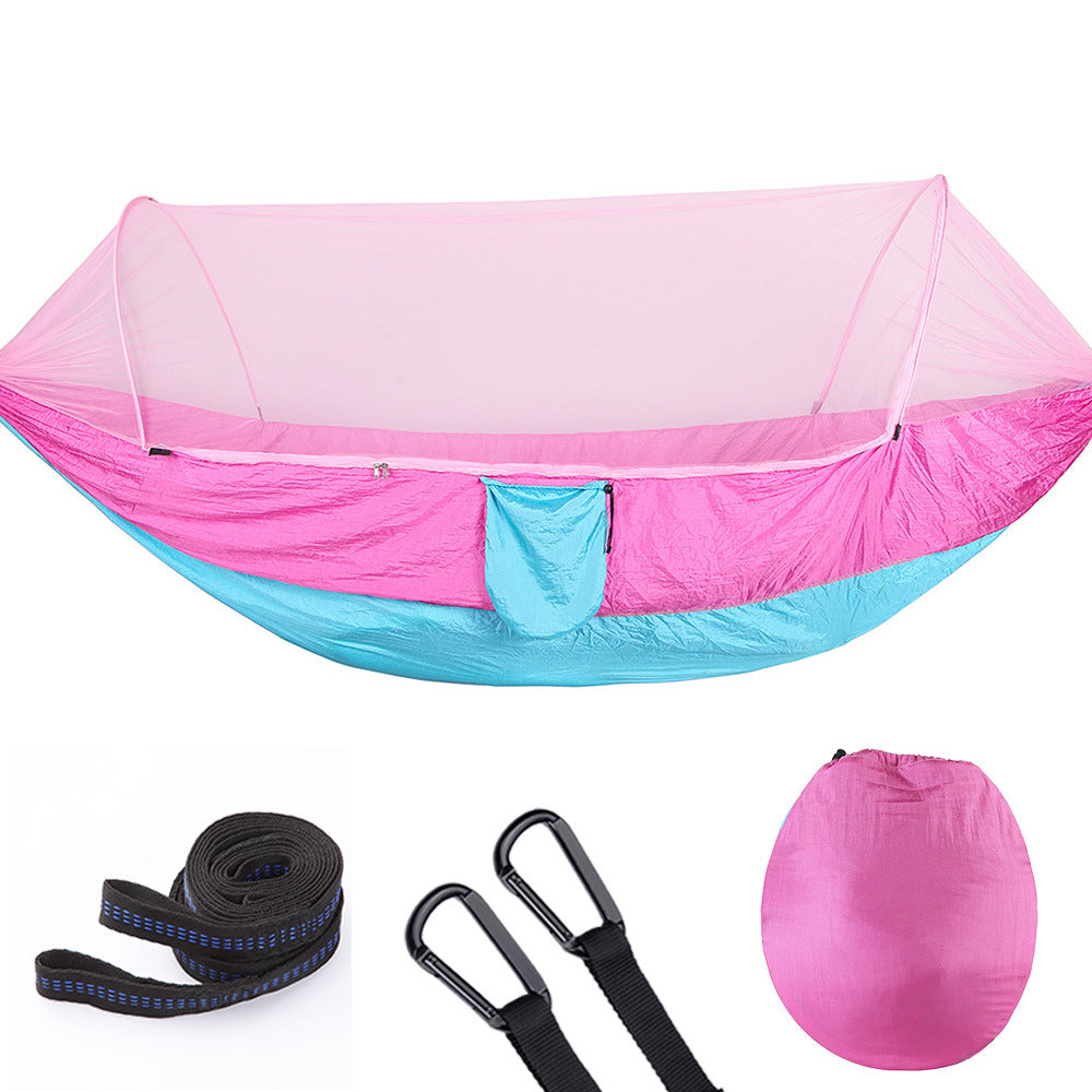 Hamaca de apertura rápida y fácil, totalmente automática con mosquitera para usar al aire libre, excelente calidad