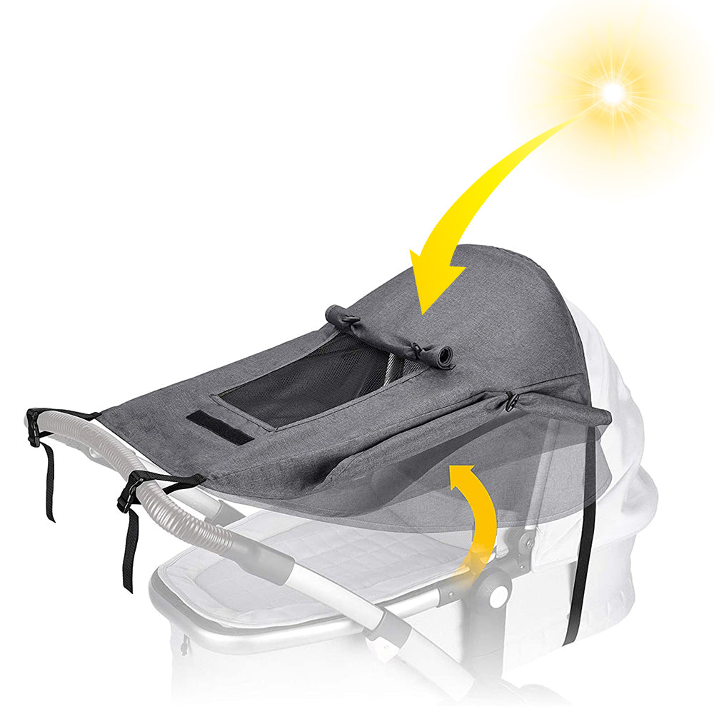 Toldo para carrito de bebé, Cubierta Solar Con Ventana De Visualización Y Alas Anchas De Sombra
