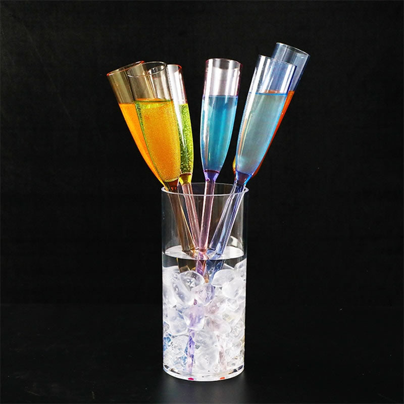Juego de copas de colores acrílicos ideal para tu festejo al aire libre, exteriores, playa, momentos románticos con copas de colores.