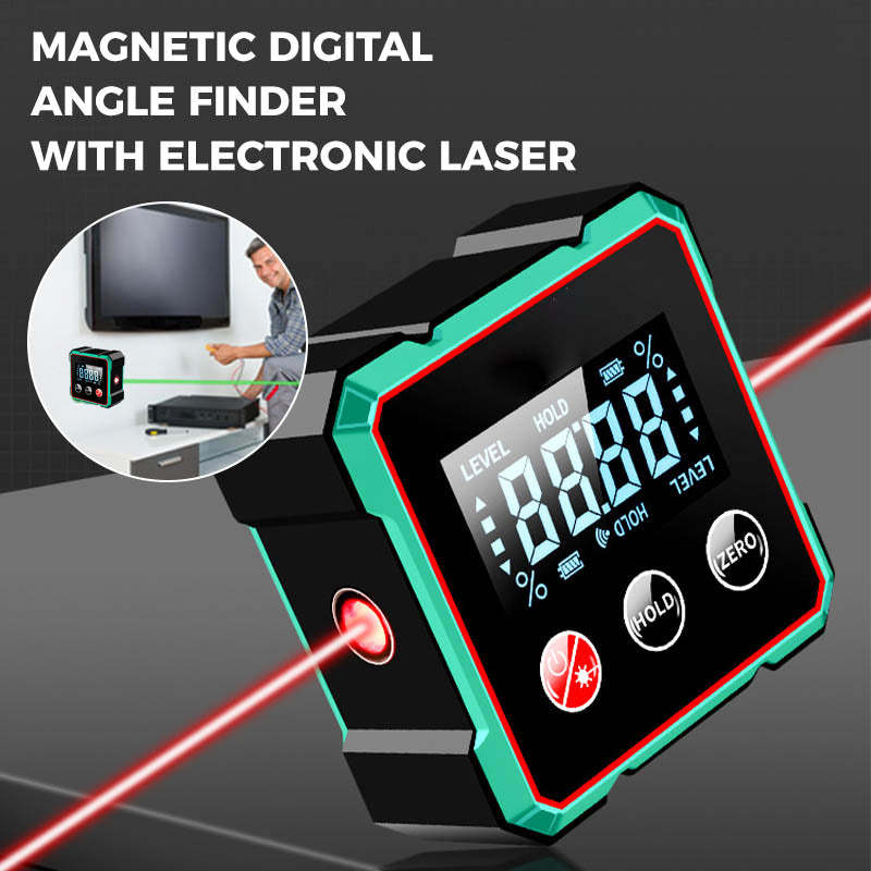 Buscador de ángulos digital magnético con medidor láser electrónico, transportador