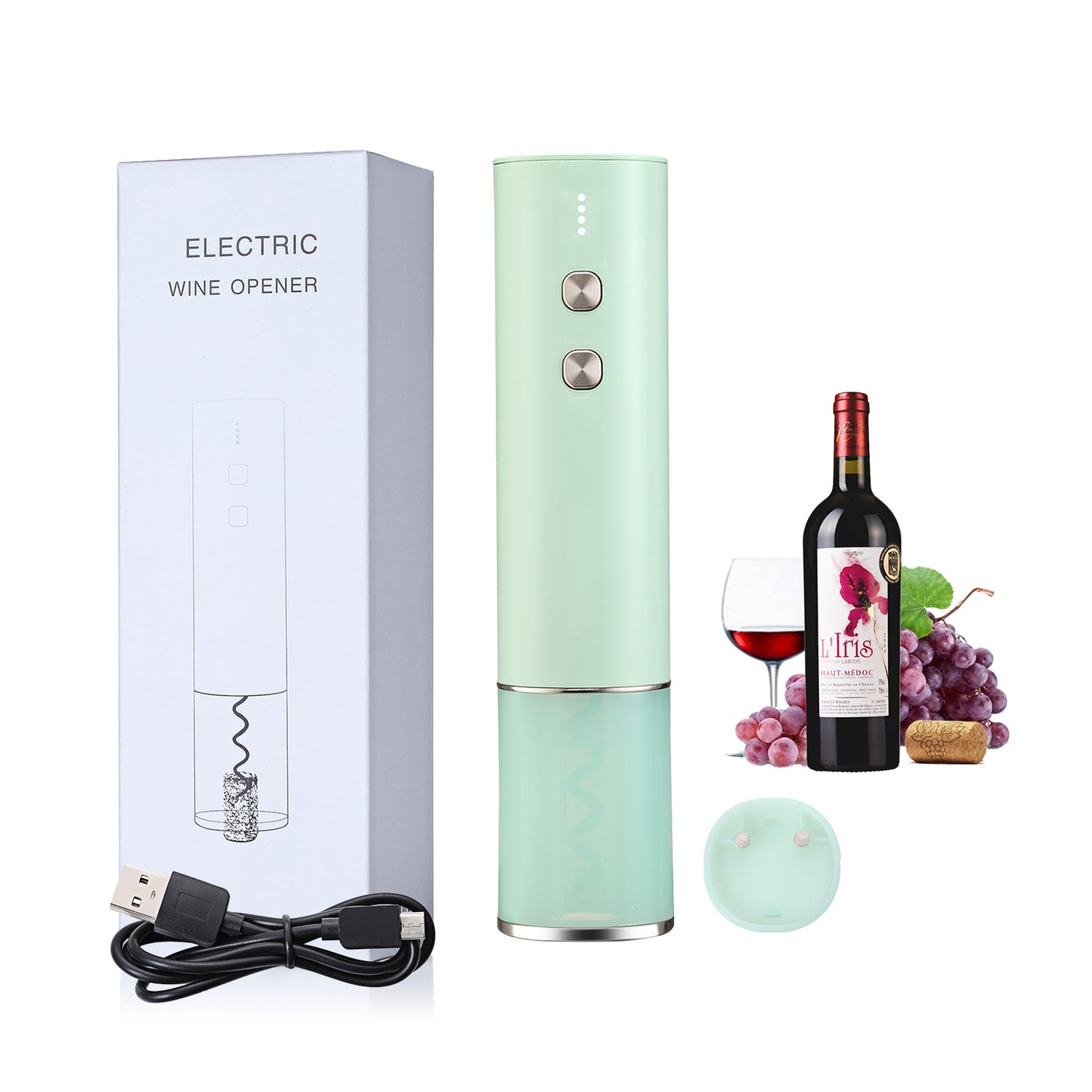 Sacacorchos!, Abridor de botellas eléctrico de vino de acero inoxidable, recargable creativo