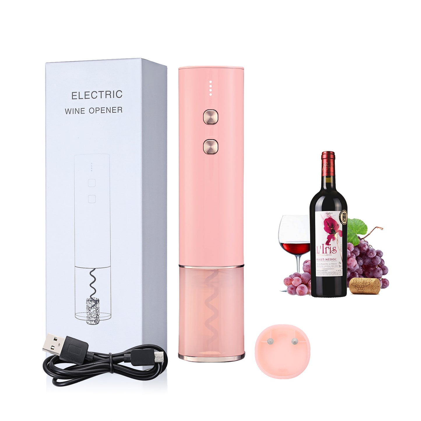 Sacacorchos!, Abridor de botellas eléctrico de vino de acero inoxidable, recargable creativo