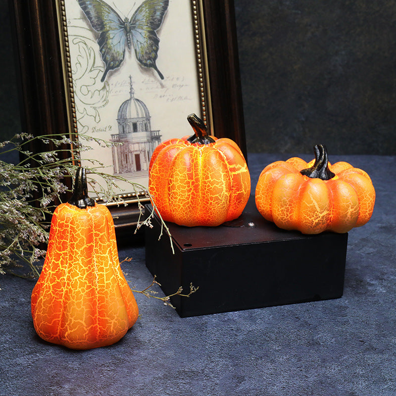 Linterna de calabaza para Halloween, lámpara LED tipo vela de calabaza , Decocoración de Halloween