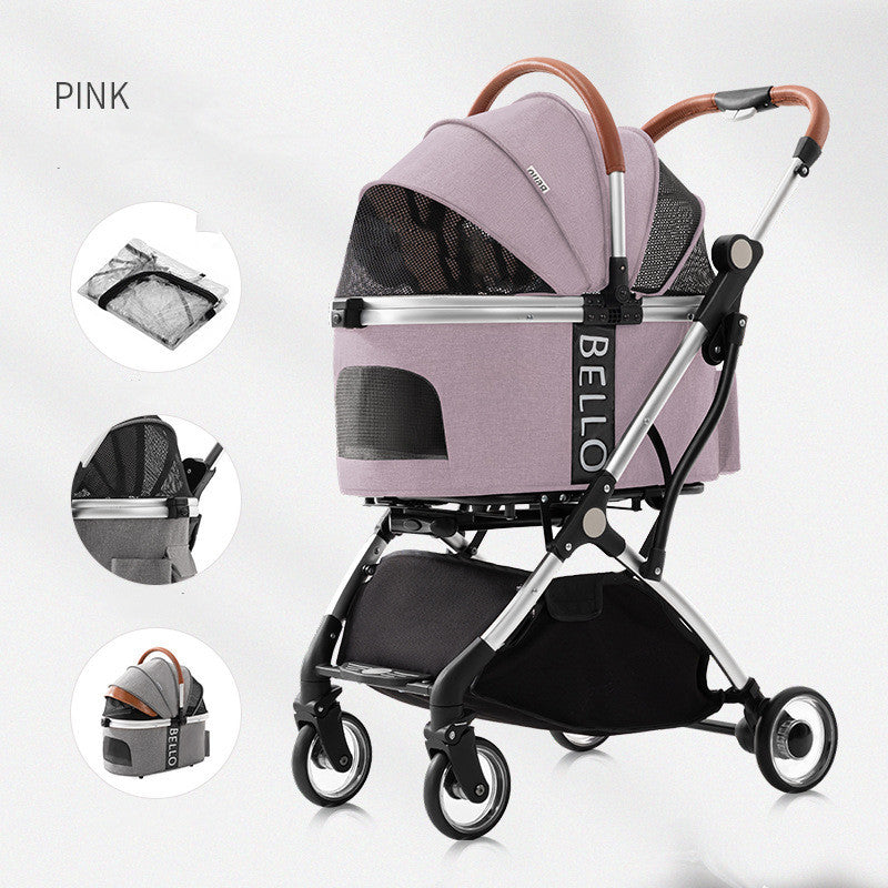 Carriola para mascotas para perros y gatos, carrito plegable Universal de cuatro ruedas para perros, mascotas