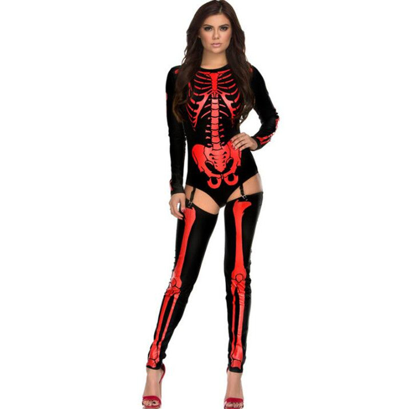 Disfraz de Halloween Calavera Zombie Uniforme para Mujer