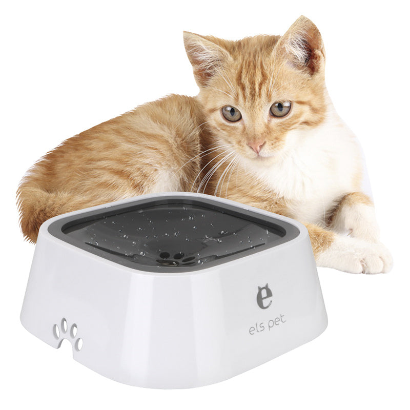 Cuenco de agua para perros y gatos de 1,5 l, cuenco flotante transportado, dispensador de alimentador de agua lento antidesbordamiento, fuente para mascotas,